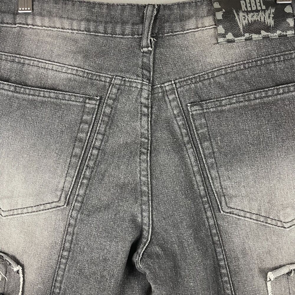 Vintage Rebel Vengeance Distressed Jean Mens 32x32 Black Rock Goth Grunge READ - Picture 15 of 16